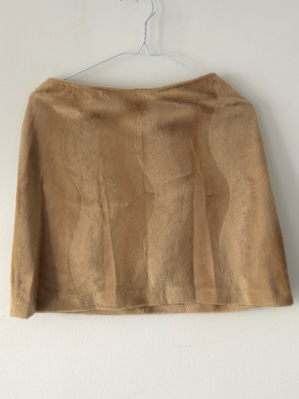 Garage Faux Fur Mini Skirt in Camel
